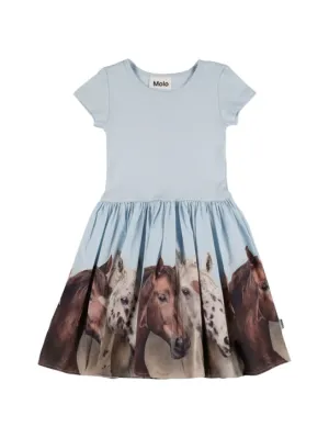 Molo   Horse print cotton blend dress 