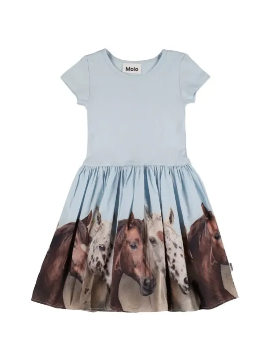 Molo   Horse print cotton blend dress 
