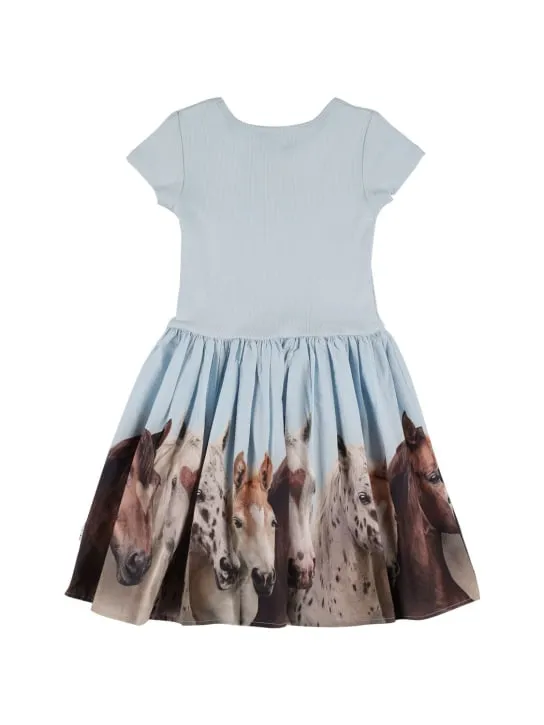 Molo   Horse print cotton blend dress 