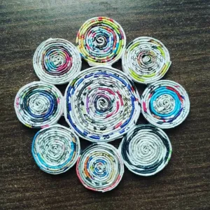 Multicolour Flower Coaster | Aesthetic | Paper Craft | Durable | Set of 6