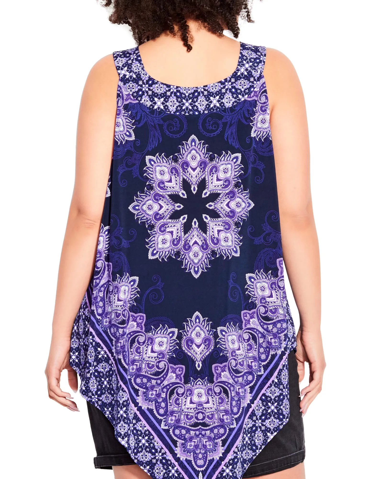Nicole Scarf Tunic | Purple Paisley