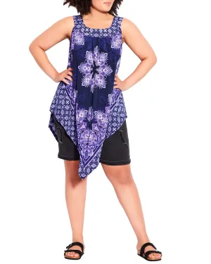 Nicole Scarf Tunic | Purple Paisley