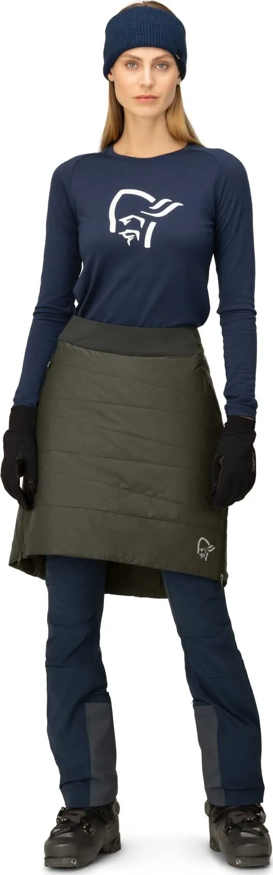 Norrøna Women&#x27;s Falketind Thermo80 Skirt Olive Night | Buy Norrøna Women&#x27;s Falketind Thermo80 Skirt Olive Night here | Outnorth