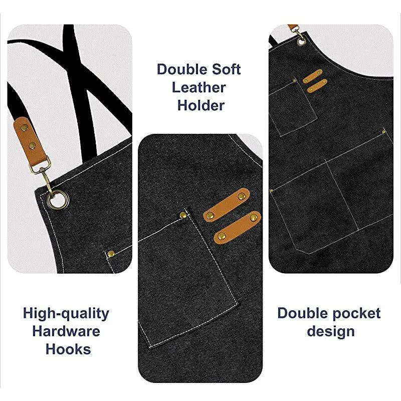 Personalized Durable Canvas Shop Apron Embroidered Name or Text