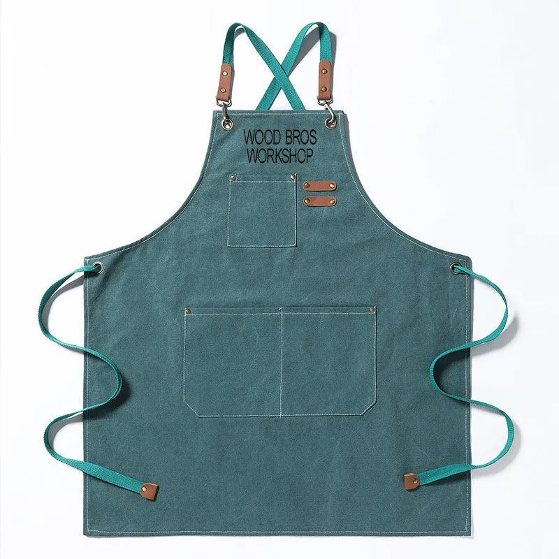 Personalized Durable Canvas Shop Apron Embroidered Name or Text