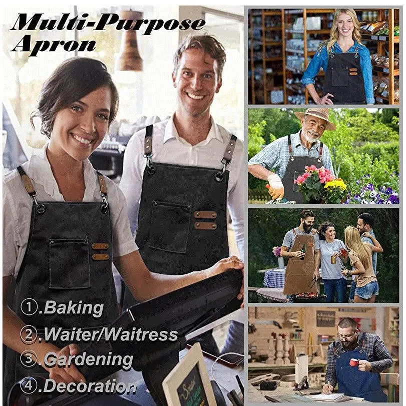 Personalized Durable Canvas Shop Apron Embroidered Name or Text