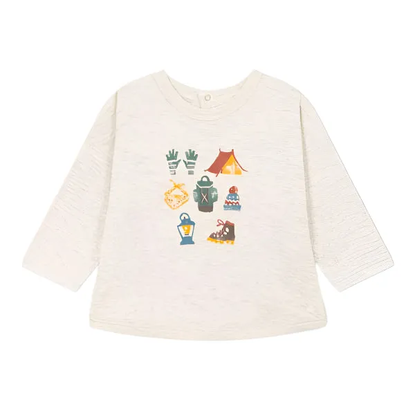 Petit Bateau Long Sleeve Top - Camping - Oatmeal