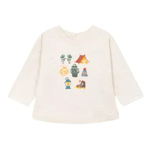 Petit Bateau Long Sleeve Top - Camping - Oatmeal