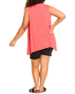 Plus Size Aria Pleated Top | Pink
