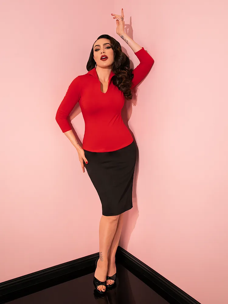 PRE-ORDER - Vixen Pencil Skirt in Black - Vixen by Micheline Pitt