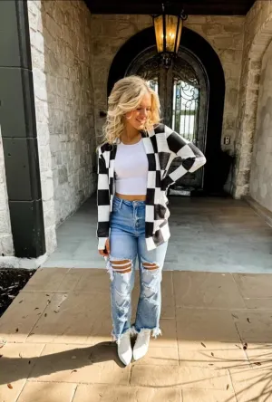 Preorder Lola Checker Print Cardigan