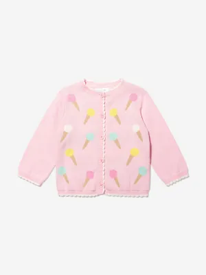 Rachel Riley Baby Girls Ice Cream Cardigan in Pink