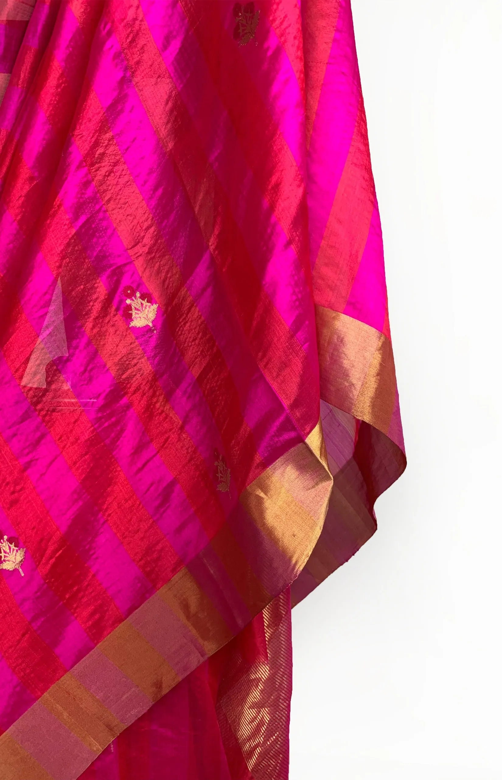 Rani and red silk saree