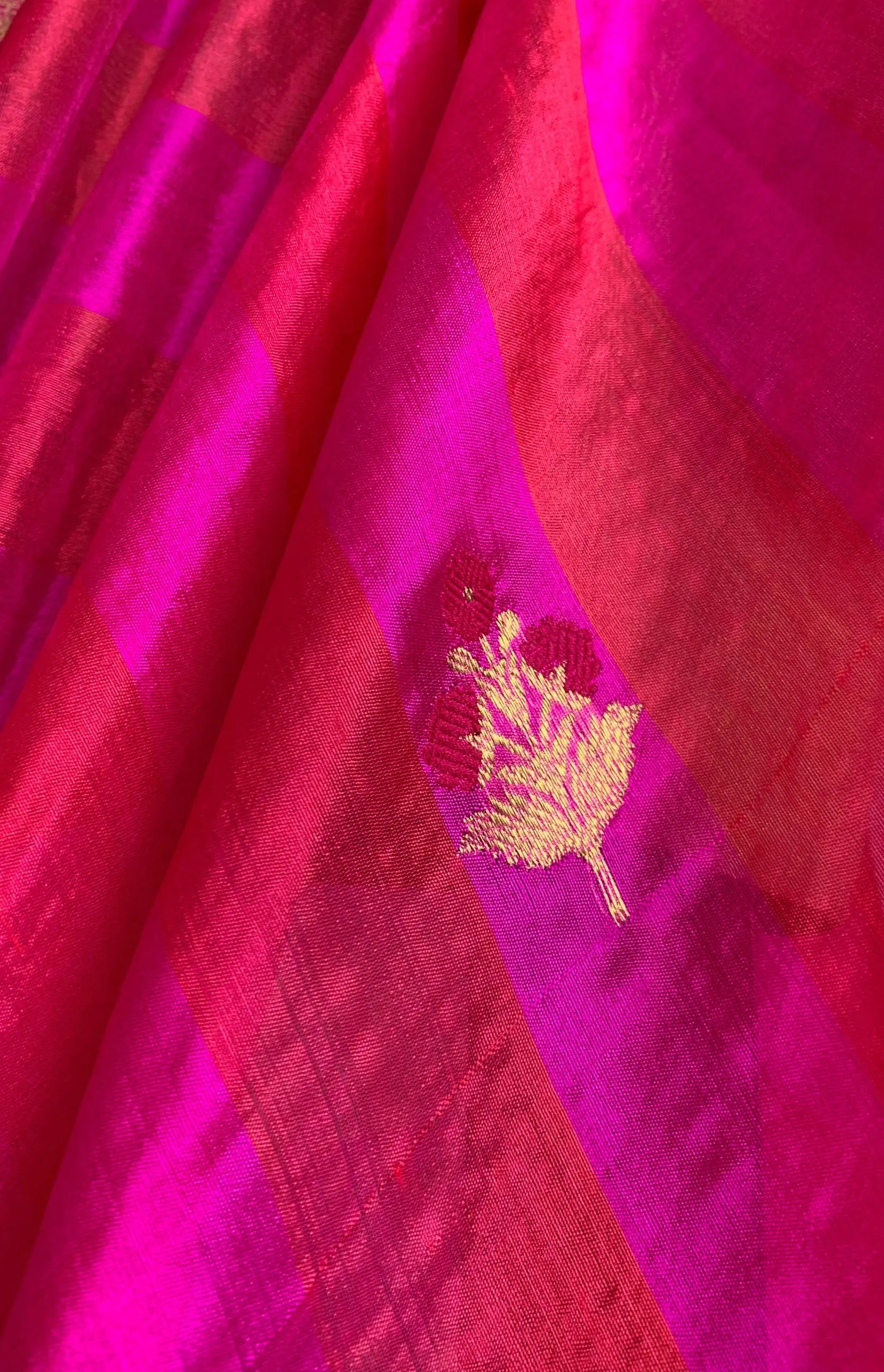 Rani and red silk saree