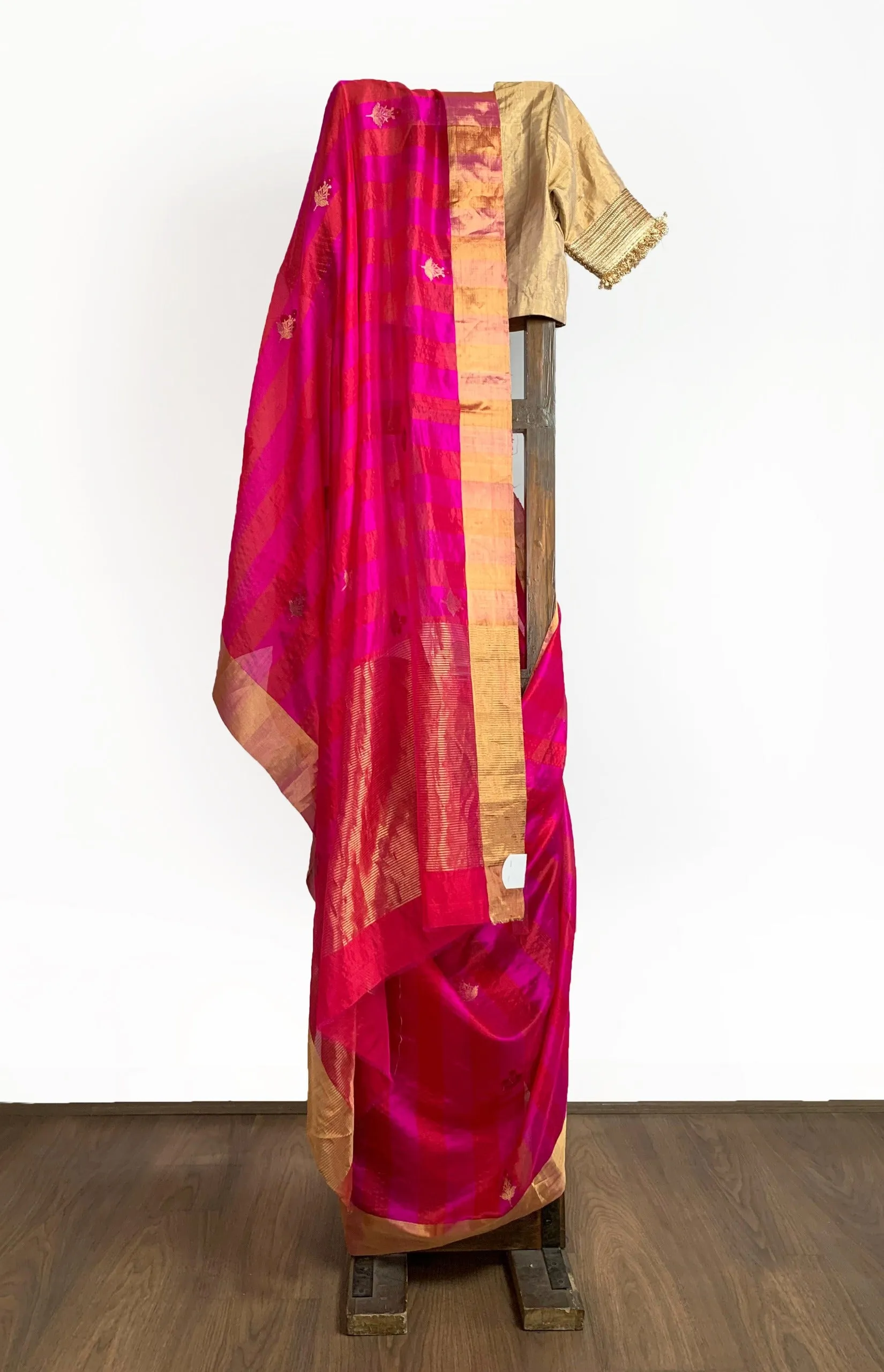 Rani and red silk saree