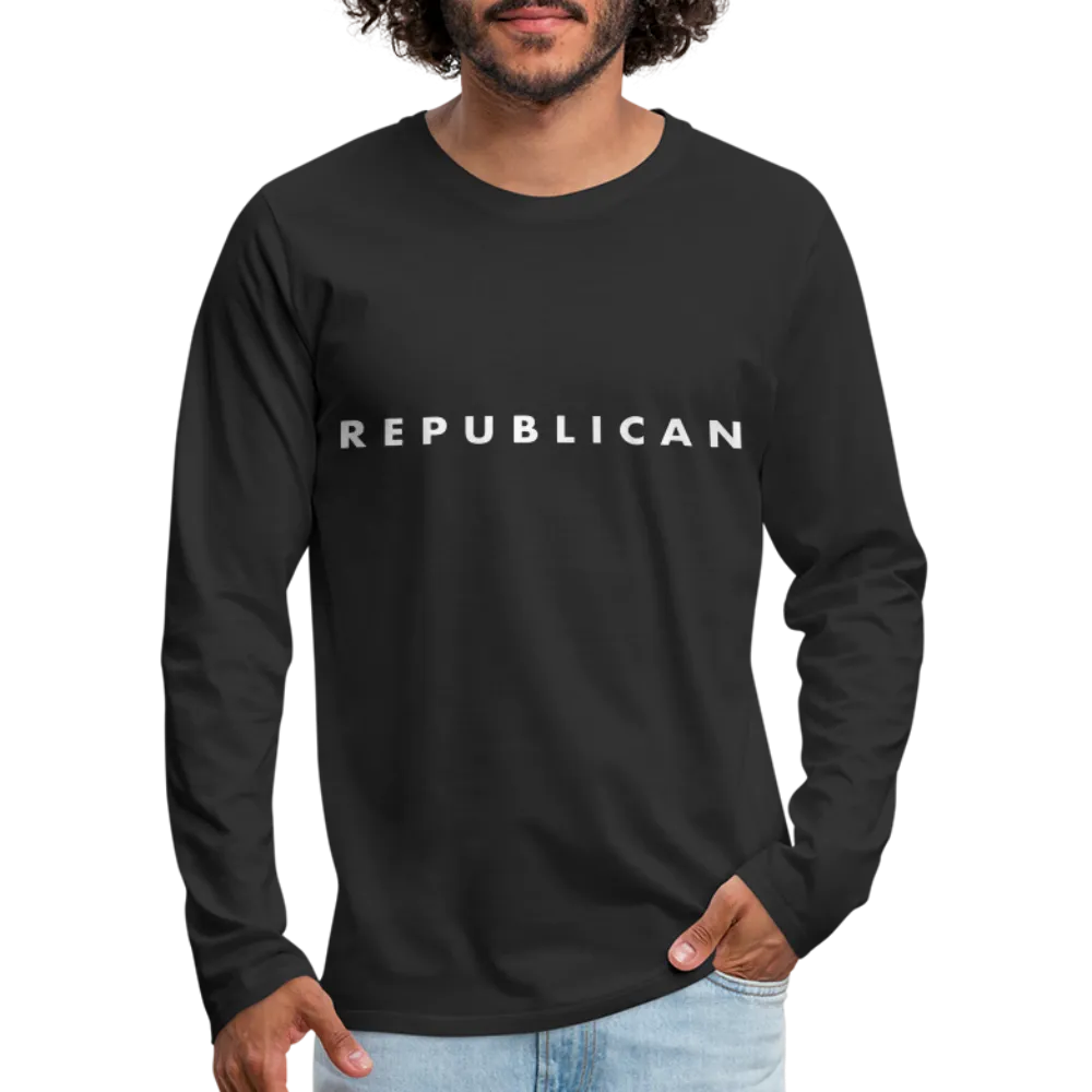 Republican Men's Premium Long Sleeve T-Shirt (White Letters)