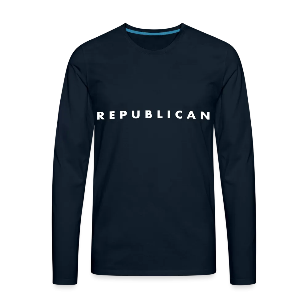 Republican Men's Premium Long Sleeve T-Shirt (White Letters)
