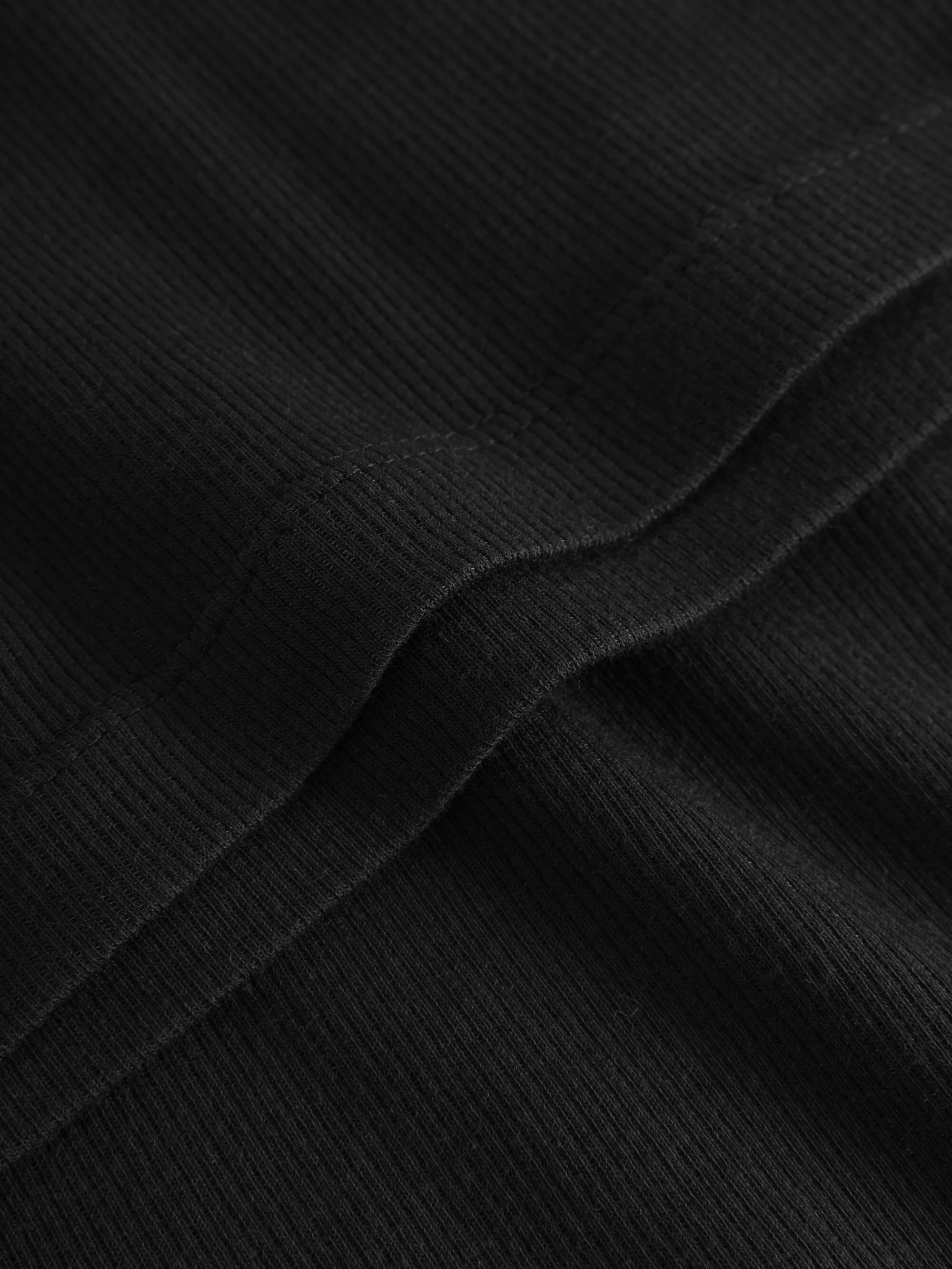 Rib high neck long sleeve - Black Jet