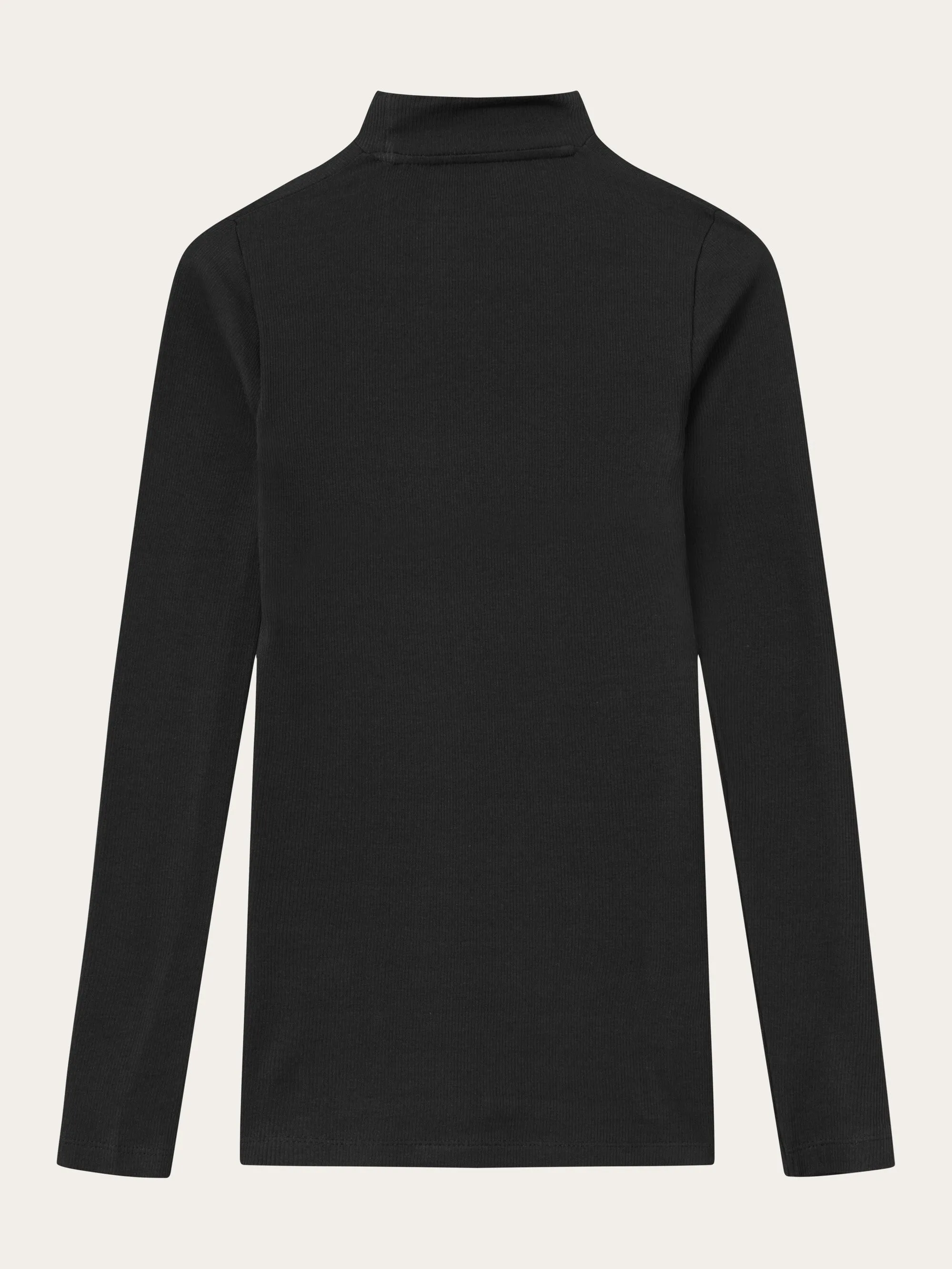 Rib high neck long sleeve - Black Jet