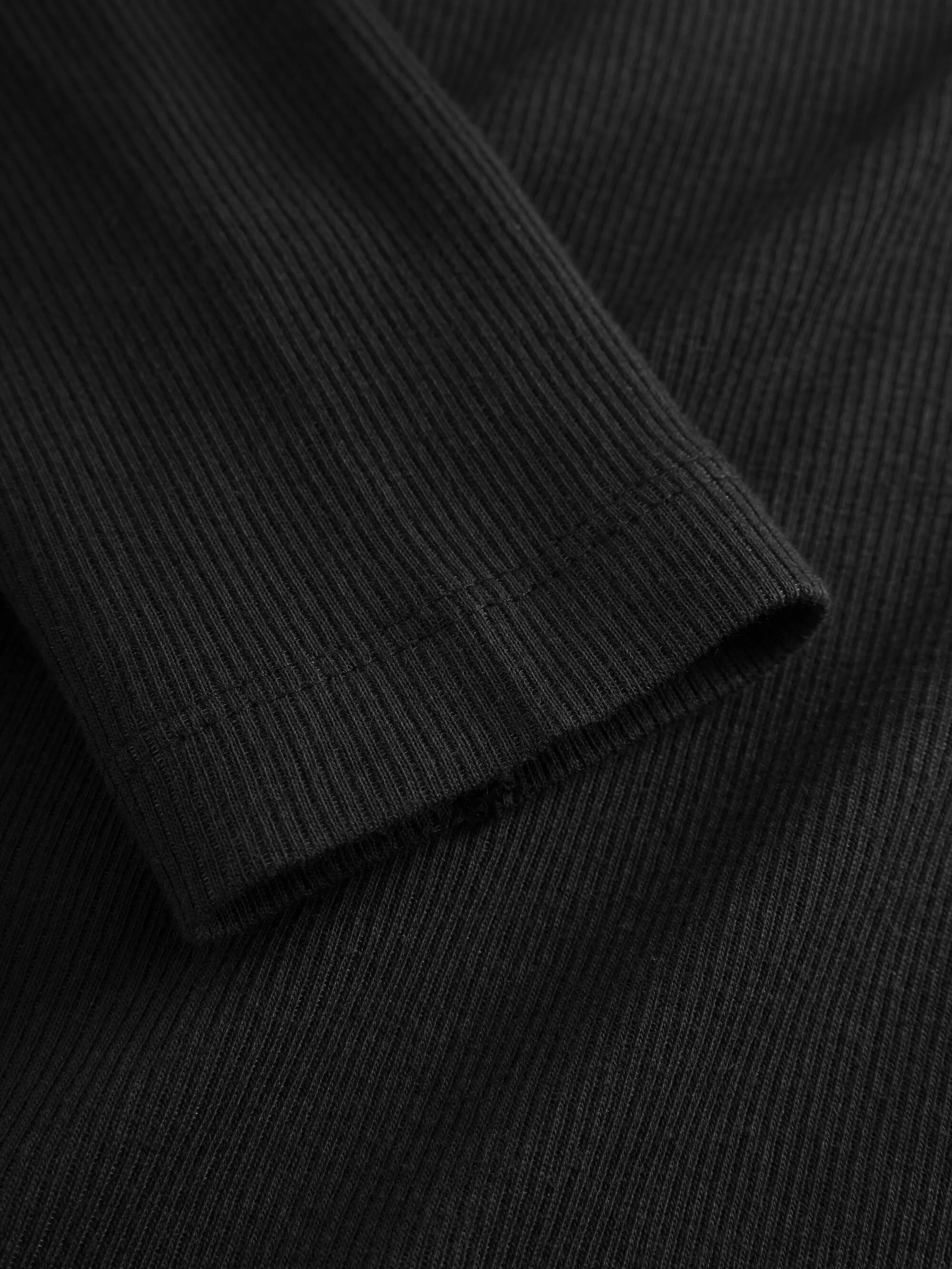 Rib high neck long sleeve - Black Jet