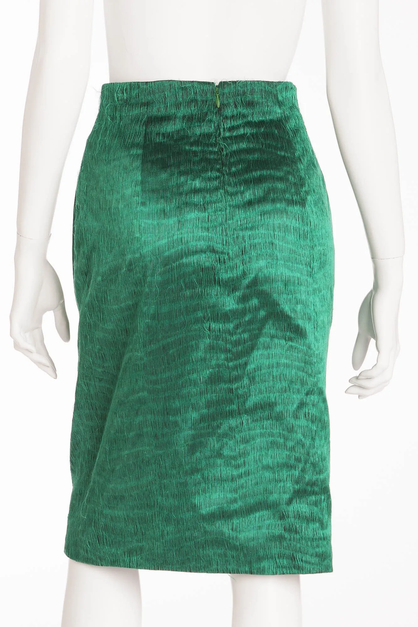 Rochas - Green Fur Pencil Skirt