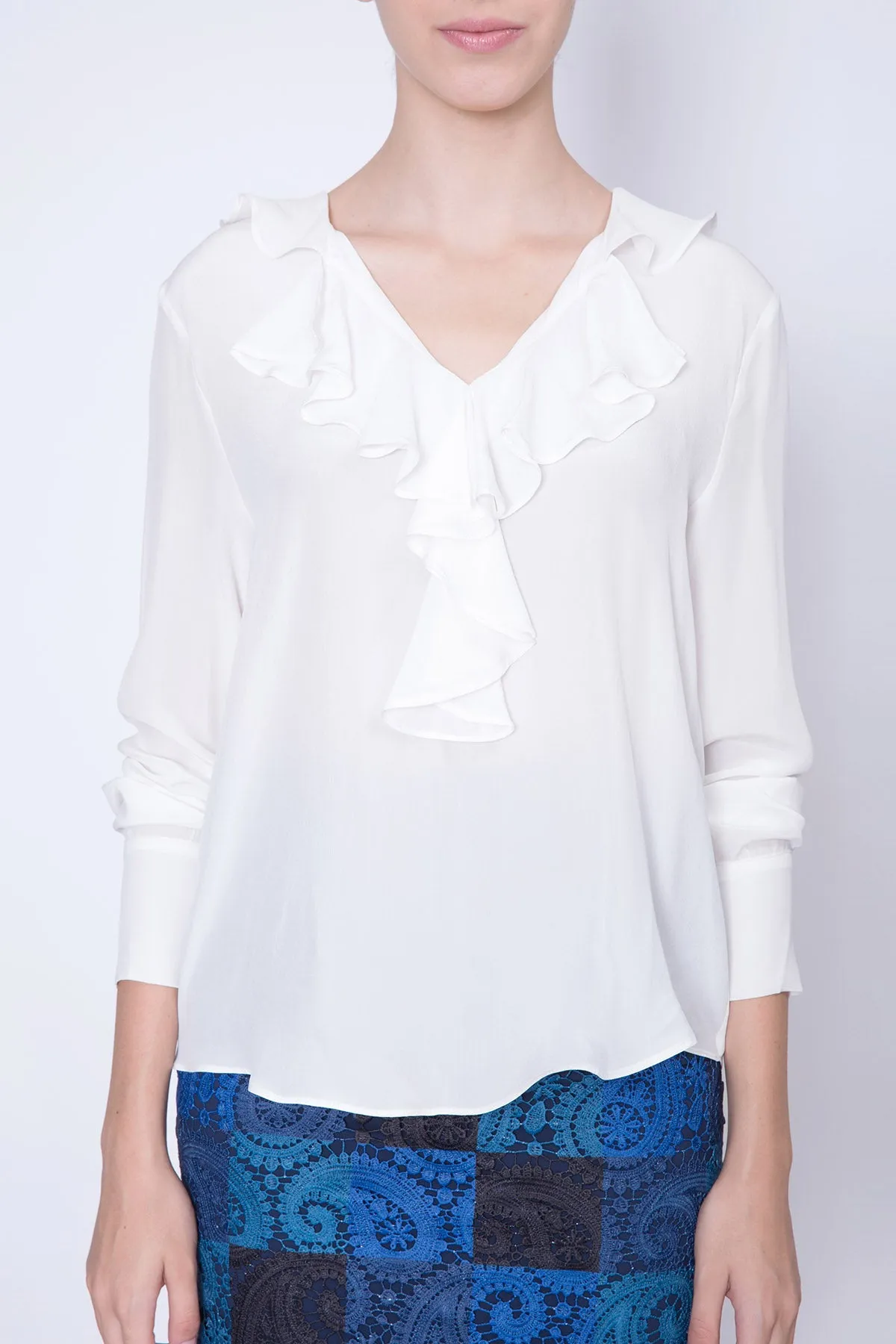 Ruffled Silk Top