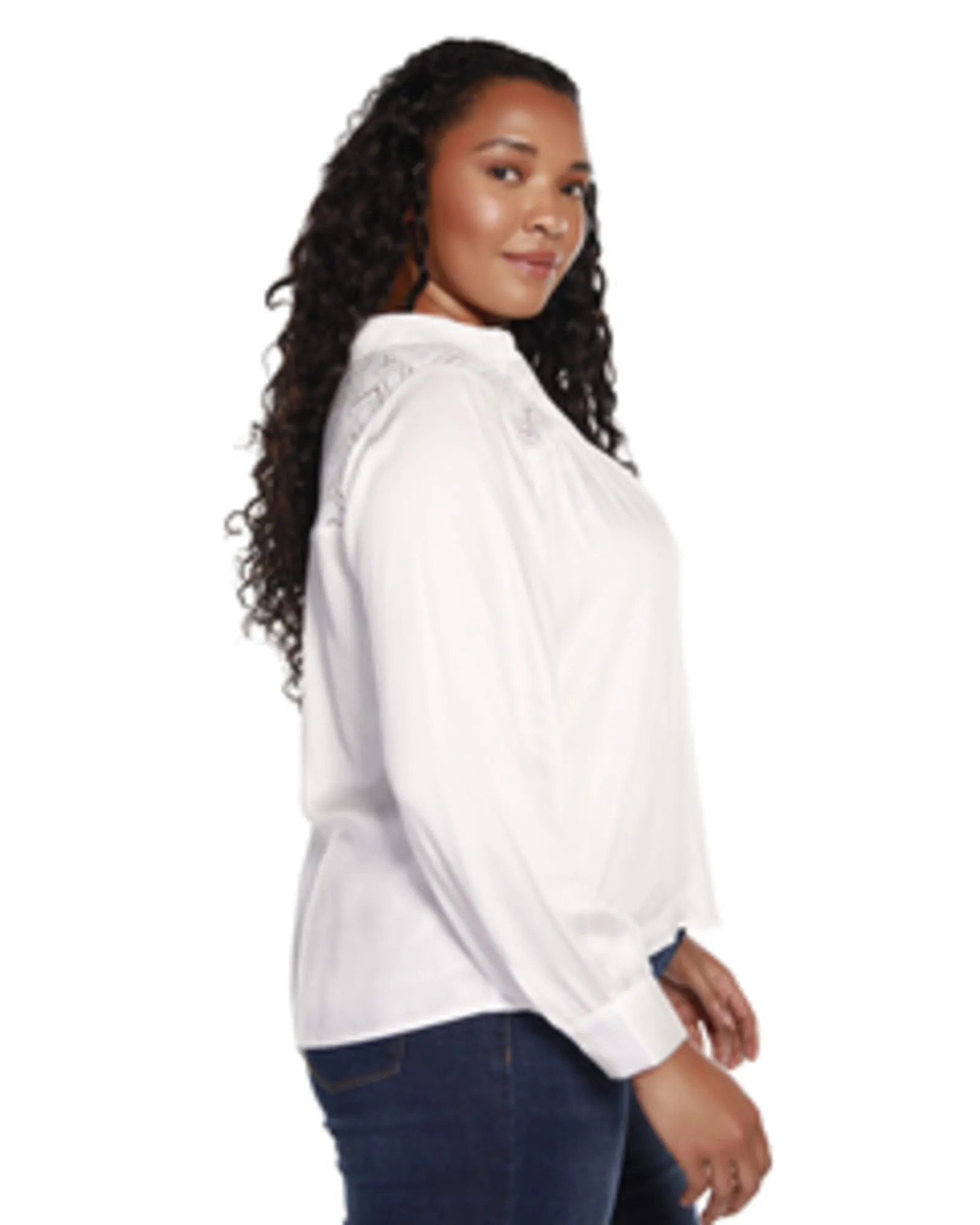 Rylee Lace Detail Top | White