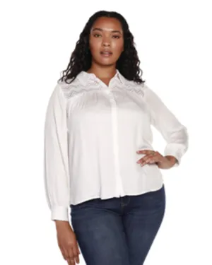 Rylee Lace Detail Top | White