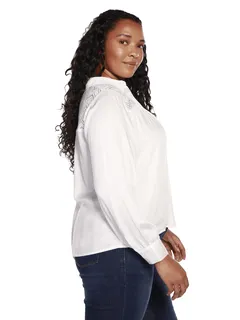 Rylee Lace Detail Top | White