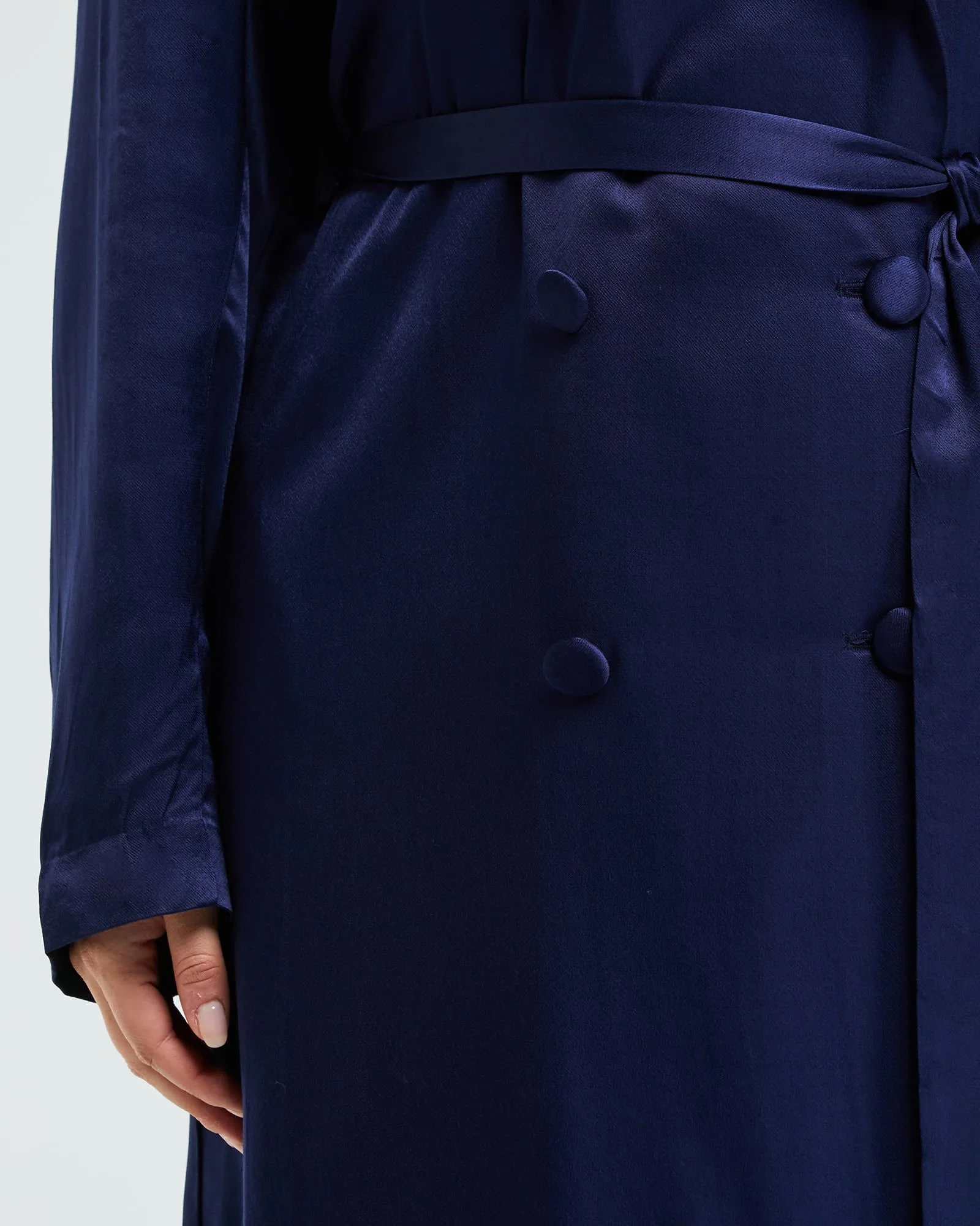 Samantha Satin Trench | Ink