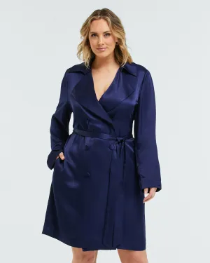 Samantha Satin Trench | Ink