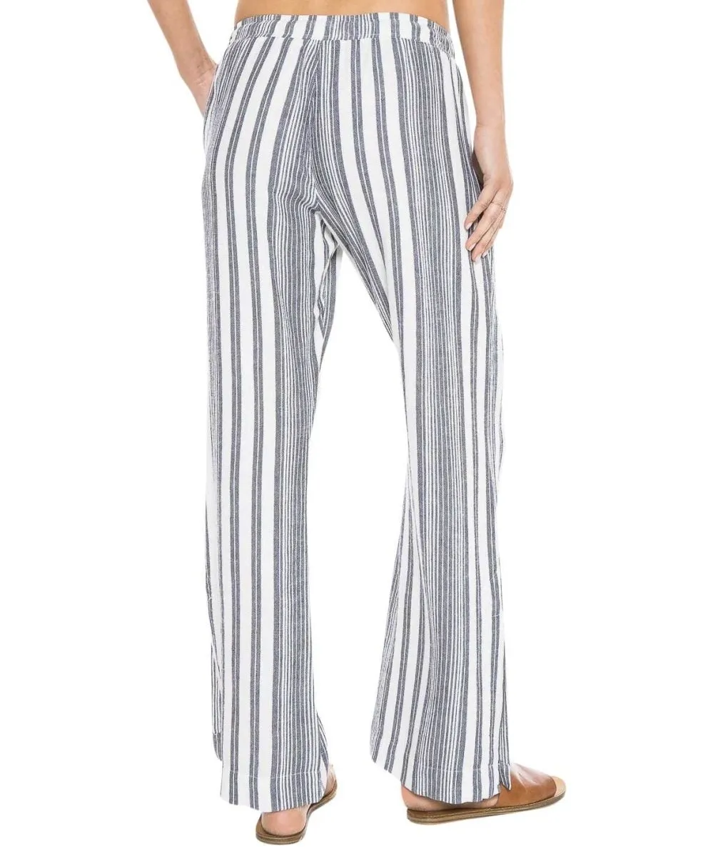 Side Slit Wide Leg Stripe Pant