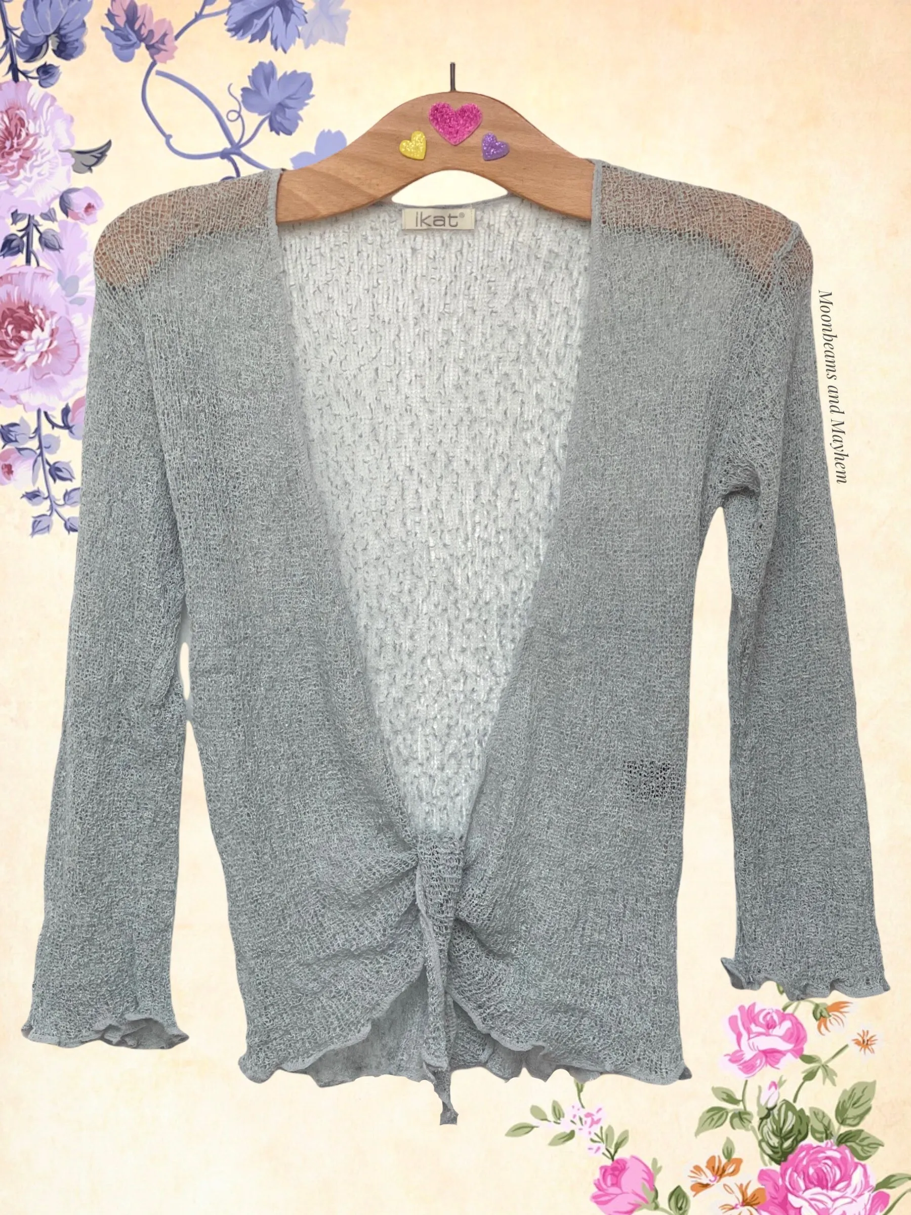 SILVER / GREY KNITTED  SHRUG / CARDIGAN