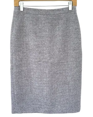 Soft Summer Basketweave Tweed Wool Pencil Skirt
