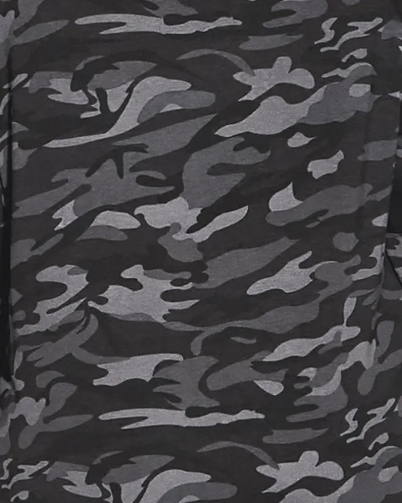 Splice Sleeve Top | Black Camo Black