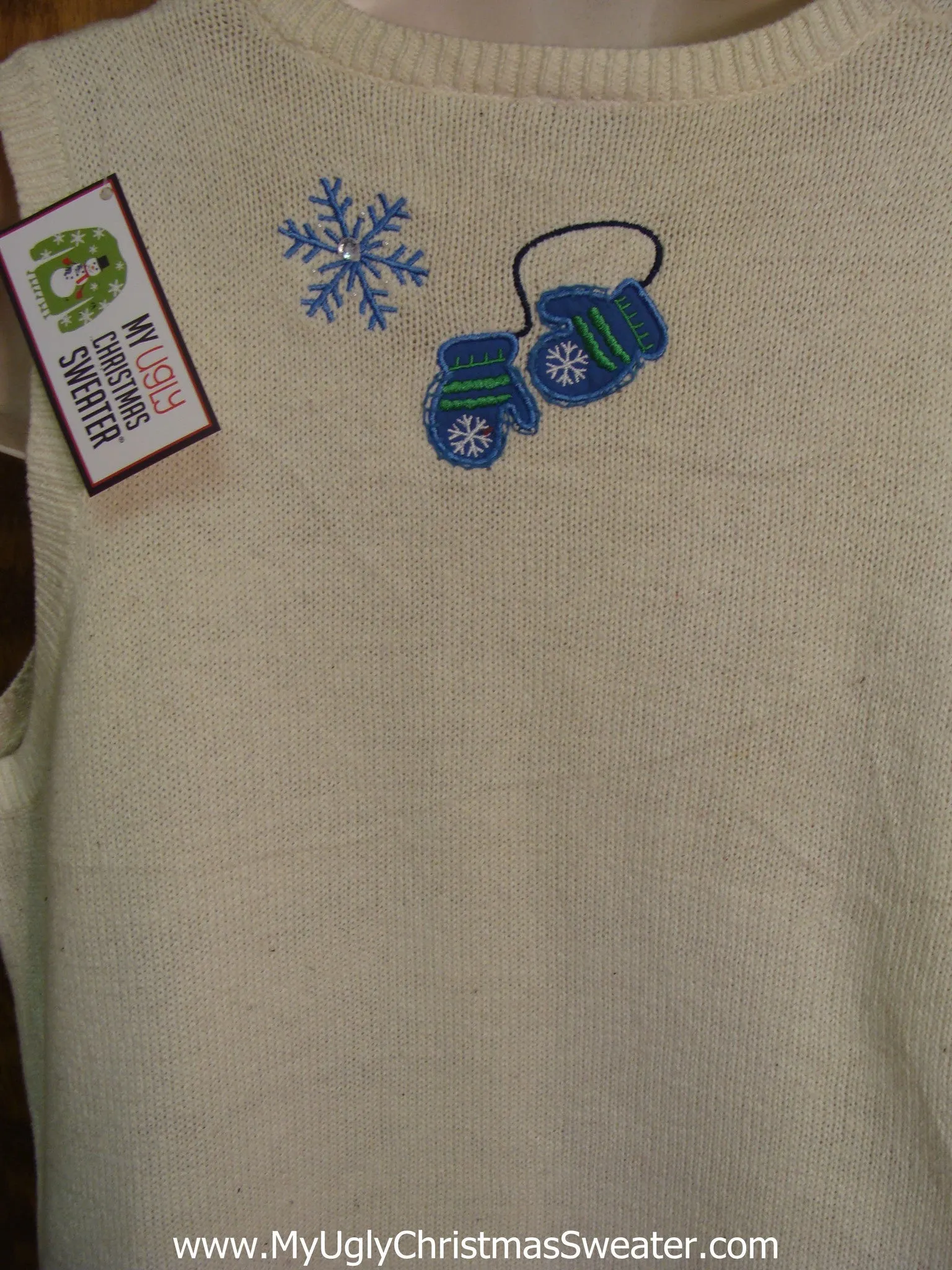 Tacky Ivory Patchwork Christmas Sweater Vest
