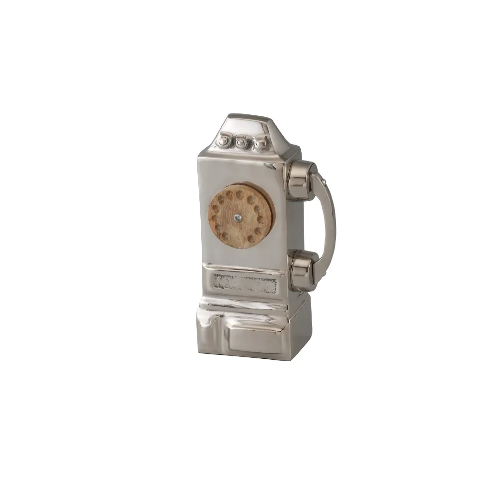 Telephone Showpiece | Table Top Modern Decor | Nickel Finish | Gifting | 11"