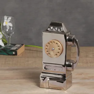 Telephone Showpiece | Table Top Modern Decor | Nickel Finish | Gifting | 11"