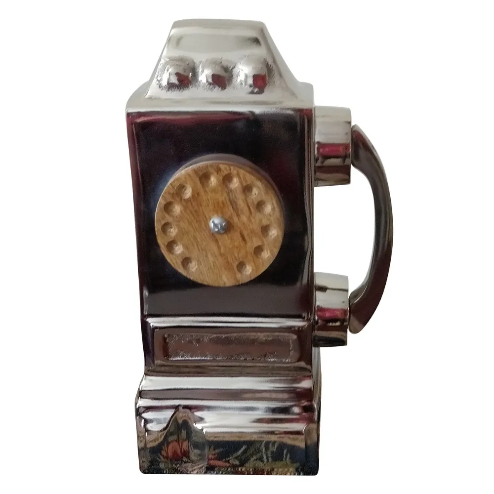 Telephone Showpiece | Table Top Modern Decor | Nickel Finish | Gifting | 11"