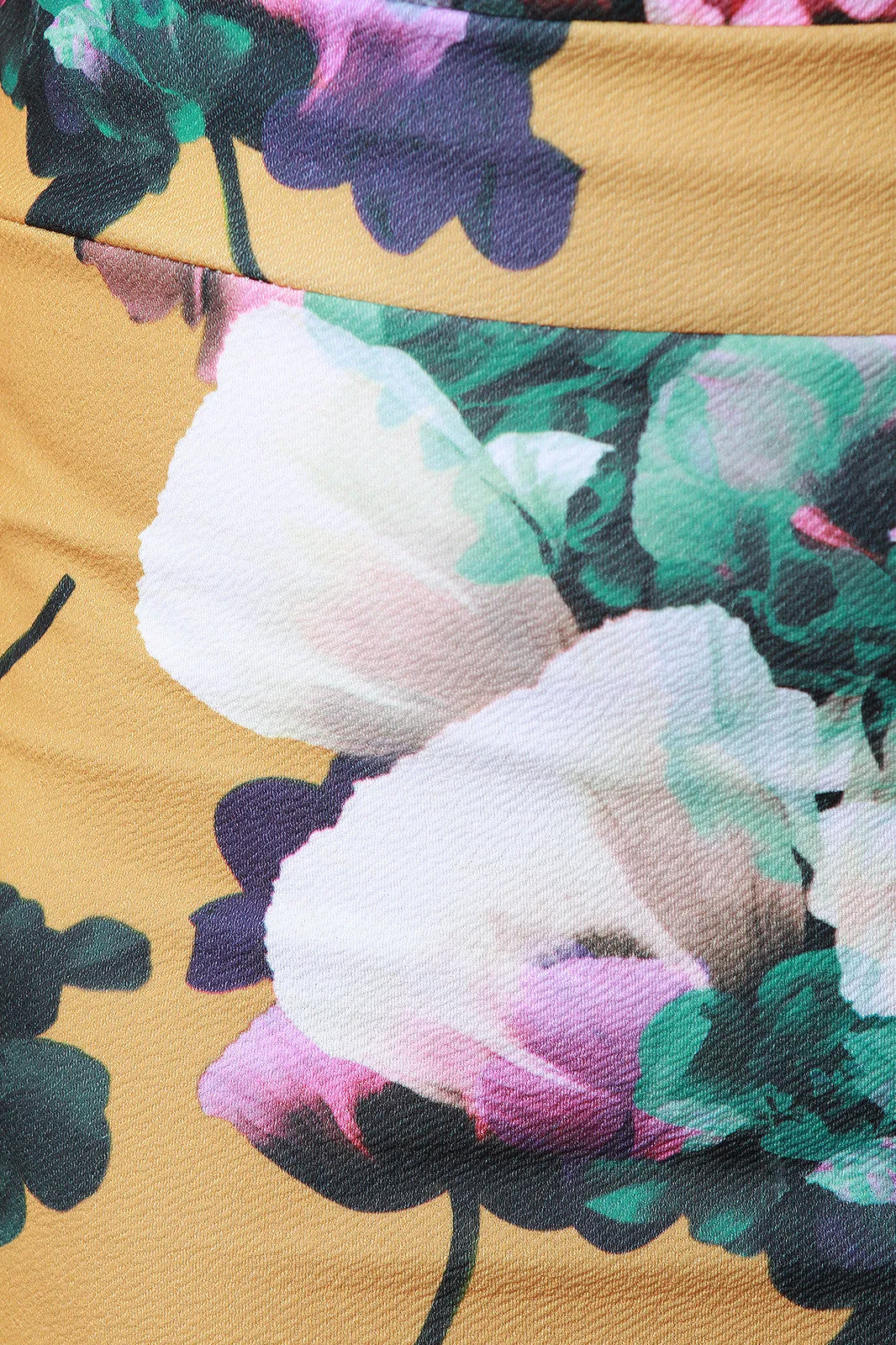 Textured Floral Print High Waist Pencil Midi Skirt