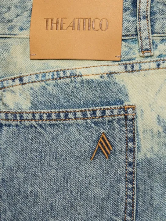 The Attico   Fay bleached denim cargo mini skirt 