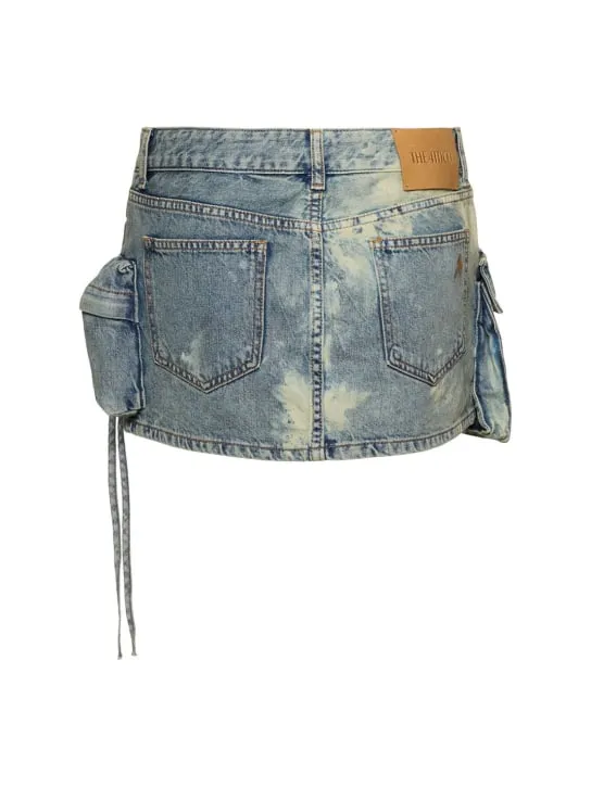 The Attico   Fay bleached denim cargo mini skirt 