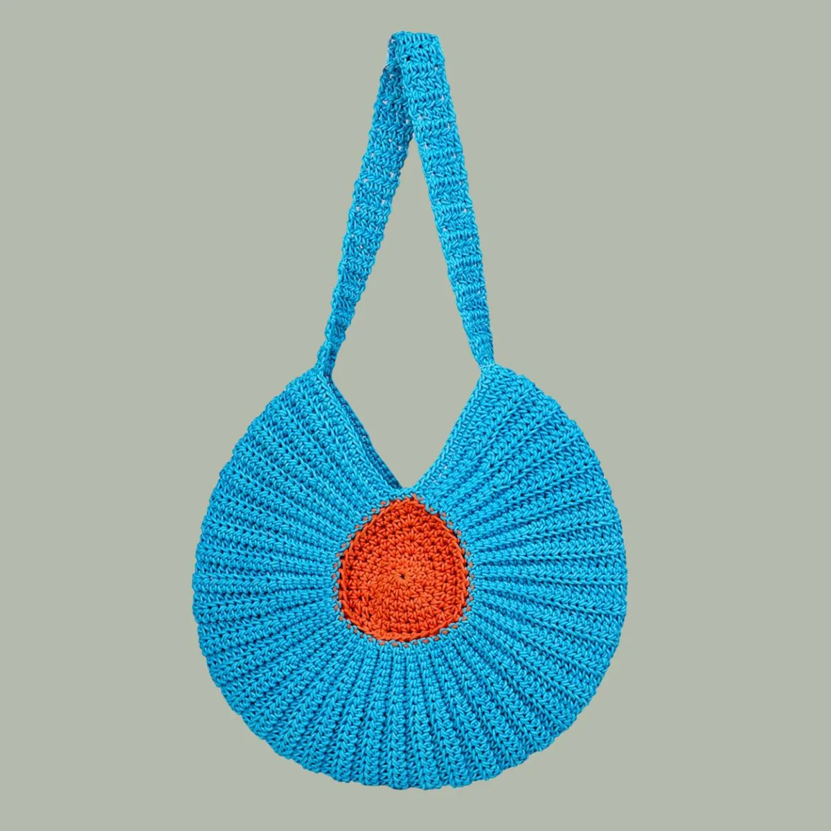 The Undersea Bag | Hand-Crochet | Cotton Yarn | Ocean Blue