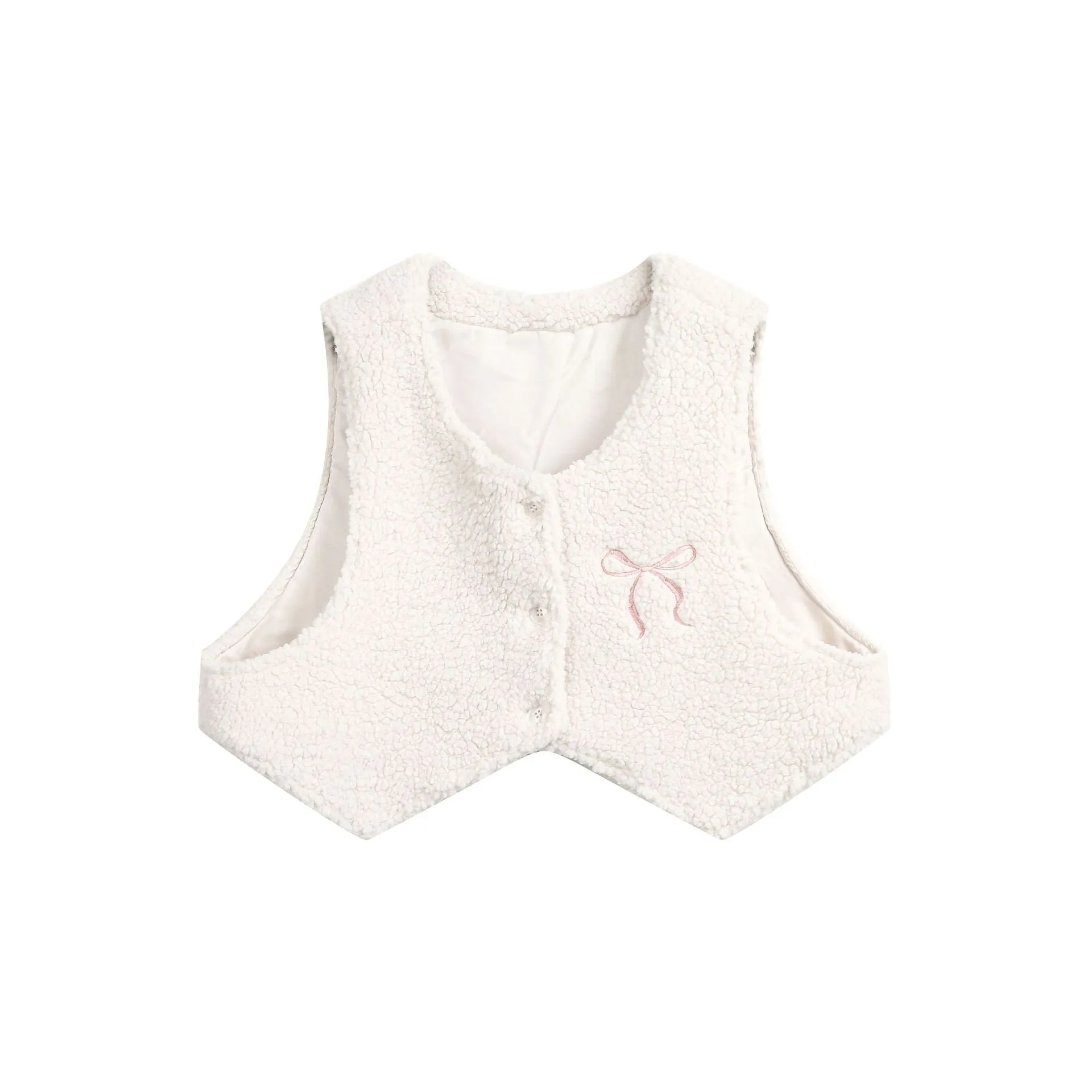TODAMU®  new winter new sweet girly vest detachable lamb wool cotton jacket