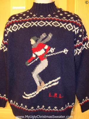Ugly Christmas Sweater Party Vintage Ralph Lauren Ski Sweater (v41)