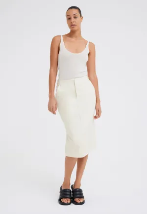 Uno Denim Midi Skirt - Ice Cream