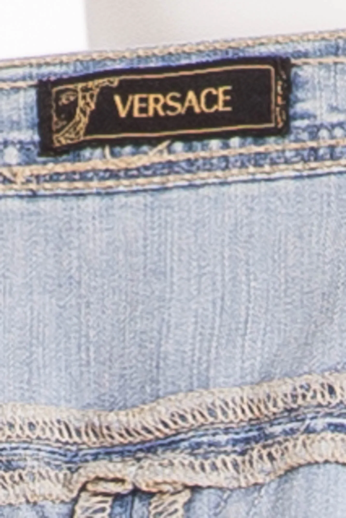 Versace  - Denim Pencil Skirt with Zippers -