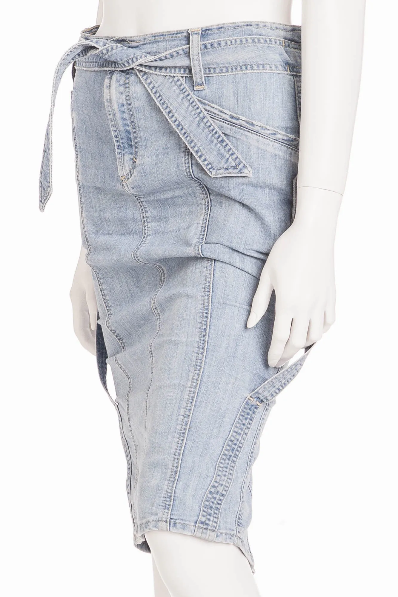 Versace  - Denim Pencil Skirt with Zippers -