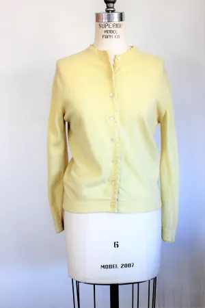 Vintage 1950s Yellow Sweater, Cardigan By Campus Casuals