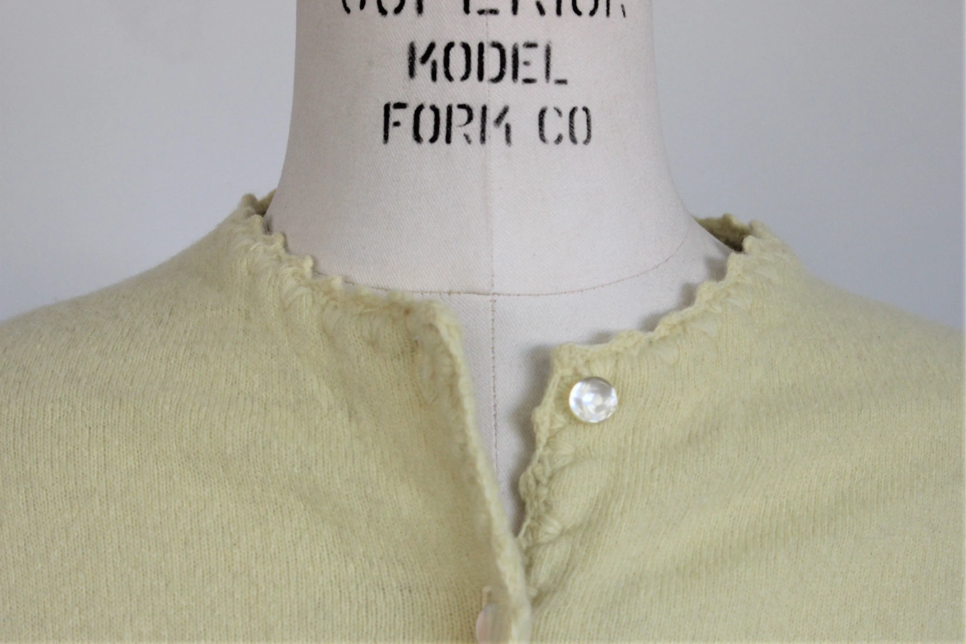 Vintage 1950s Yellow Sweater, Cardigan By Campus Casuals